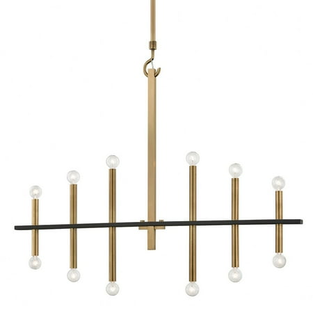 

-12-Light Chandelier in Style-44 inches Wide By 36.75 inches High-Aged Brass Finish Bailey Street Home 735-Bel-3321967