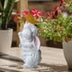 thumbnail image 3 of Figura de jardín impermeable con luces solares, estatua decorativa de conejo y mariposa Blanco, 3 of 8