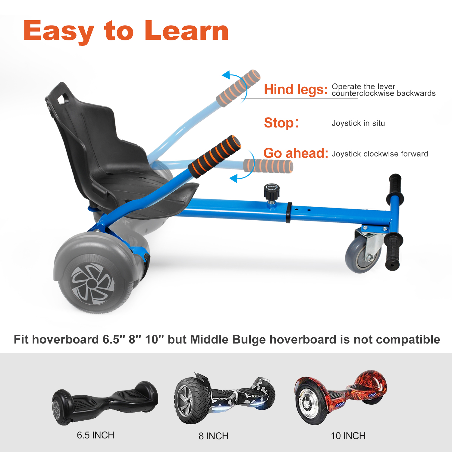 Go-kart Conversion Kit Adjustable Hoverboard Go Cart Hoverboard Seat Attachment