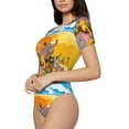 thumbnail image 2 of The Xecao Animals on Noah's Ark1 Women's Crew Neck Body Suit, a short-sleeved bodysuit and basic swimsuit, both comfort and style for dating and daily life, 2 of 9