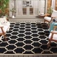 thumbnail image 2 of SAFAVIEH Courtyard Estelle Geometric Indoor/Outdoor Area Rug, Black/Beige, 8' x 11', 2 of 11