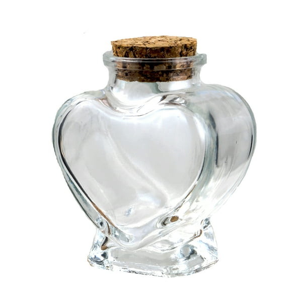 36 Perfectly Plain Collection heart shaped glass jars