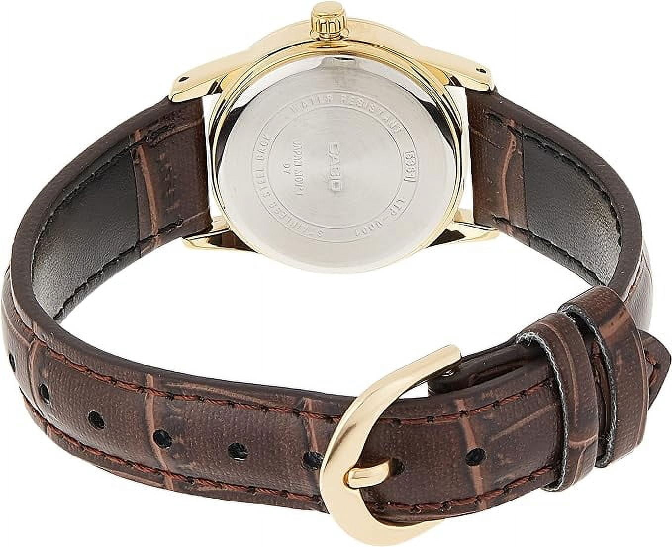Casio Brown Leather Ladies Watch Analog Gold Face LTP-V001GL-9B