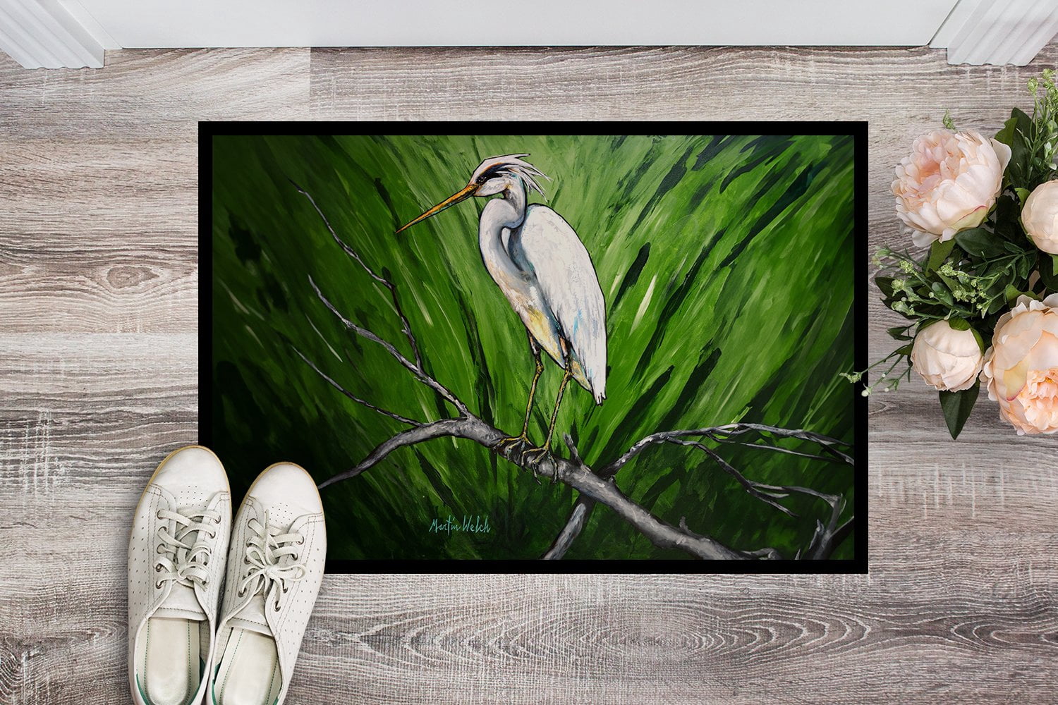 Carolines Treasures MW2105MAT 18 x 27 in. Heron on A Limb Doormat