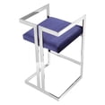 thumbnail image 5 of Home Square 23.6" Velvet/Steel Counter Stool in Navy/Silver - Set of 2, 5 of 6