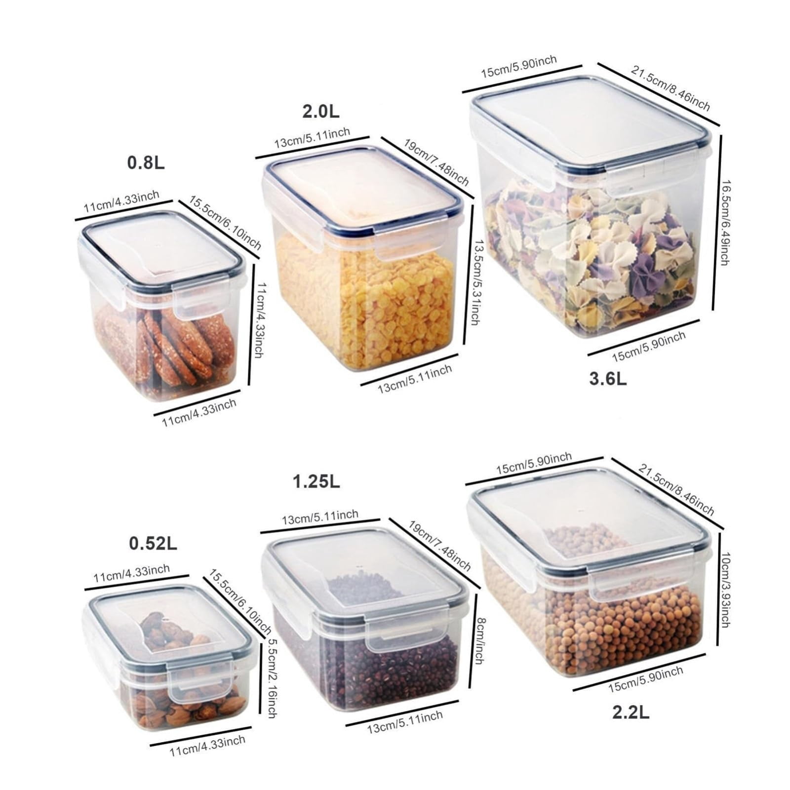 MOPOOR Airtight Food Storage Containers with Lids,Plastic Cereal Storage Containers, Kitchen & Pantry Organizers and Storage for Sugar, Flour, Baking Supplies