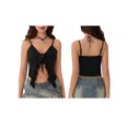 thumbnail image 4 of Yunliwuli Women´s Summer Fitted Camisole Tops Sleeveless V Neck Irregular Ruffle Bustier Tops Tie Up Crop Tops, 4 of 10