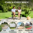 thumbnail image 4 of AwayHome 4ft Heavy Duty Mesh Metal Outdoor Park Bench with Backrest & Steel Frame,Black, 4 of 8