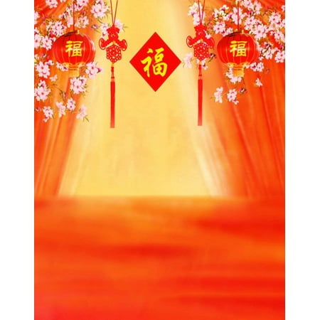 ABPHOTO Polyester Chinese Traditional Best Wishes Dot Photography Backdrops Photo Props Studio Background