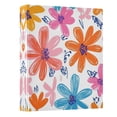 thumbnail image 2 of Orange and Pink Flower Pattern 3 Ring Hardcover Binders 1.5in Round Rings for Letter-Size Folder Paper Organizer Pockets for Office Student Recipe, 2 of 9