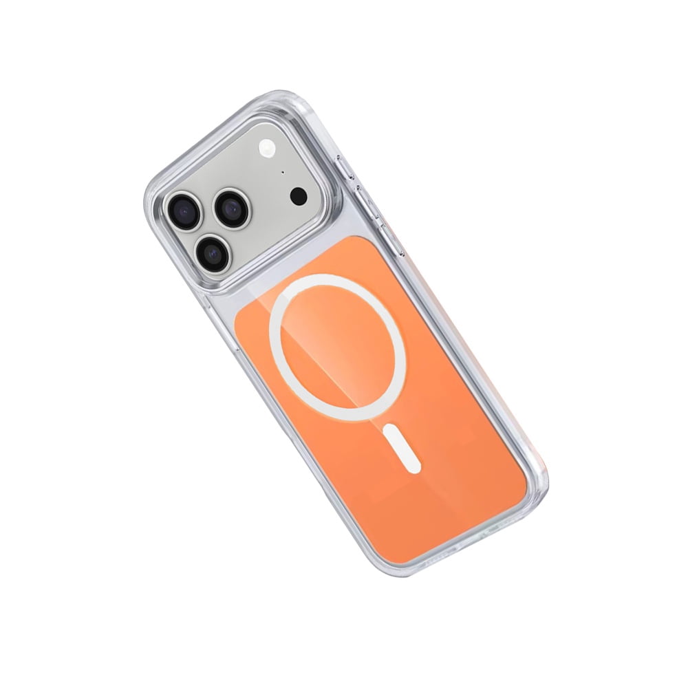 Shock Resistant Transparent MagSafe Case for iPhone 17 Pro Max - Orange