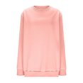 thumbnail image 6 of larppty Fall Fashion Crewneck Sweatshirt Long Sleeve Loose Fit Pullover Tops Drop Shoulder Sweatshirts for Women (Light Pink, XXL), 6 of 6
