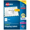 Avery Shipping Labels, White, Trueblock, Sure Feed, Permanent Adhesive, 3-1/2" x 5", 400 Labels (5168)
