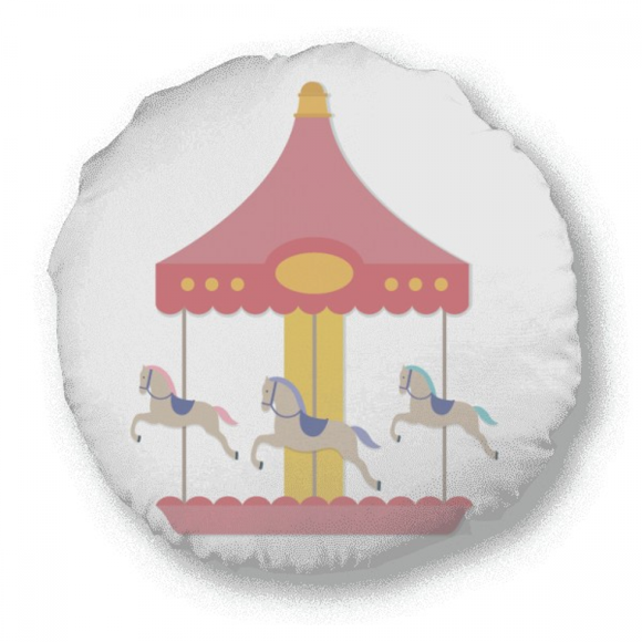 Carrousel Coloré musement Parc Motif Rond Jeter Oreiller Décoration Coussin