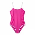 thumbnail image 6 of WEIGFI Women's Swimwear One-Piece Holiday Bathing Suit Solid Color Patchwork Beachwear Tummy Control Spaghetti Strap Crew Neck Soft Party Swimwear,Hot Pink,XXL, 6 of 6
