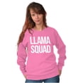 thumbnail image 4 of Llama Squad Save The Drama Alpaca BFF Women Crewneck Sweatshirt Brisco Brands 4X, 4 of 6