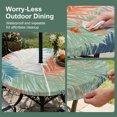 thumbnail image 5 of Round Outdoor Tablecloth with Umbrella Hole and Zipper, Orange Green Blue Palm Leaves Tablecloth with Elastic Waterproof, Summer Tropical Botanical Patio Table Covers for 36" - 44" Pool Tables, 5 of 9