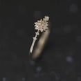 thumbnail image 2 of Womens Floral Ring With Artificial Gems Inlay Electroplated Golden Finish Snowflake Design Jewelry Gift AJZ897, 2 of 5