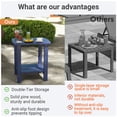 thumbnail image 6 of Ayaya Side Table Set of 2, 17" Solid Wood Square 2-Tier Adirondack End Table, Outdoor Patio Table for Living Room, Porch, Poolside – Weather Resistant Blue, 6 of 8