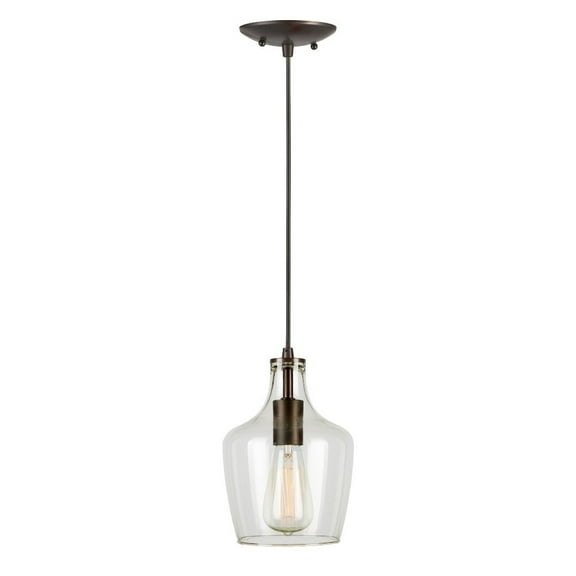 2679-01-32-Forte Lighting-Milo - 1 Light Cord-Hung Mini Pendant-9 Inches Tall and 6.5 Inches Wide-Antique Bronze Finish    -Traditional Installation