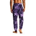 thumbnail image 6 of Men's Camouflage Print Jogger Pajama Pants, Drawstring Two Pocket Cuffed Lounge Sleep Trousers Nightwear Slacks, Purple, S, 6 of 6