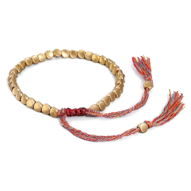 Pulsera Tibetana Hecha A Mano, Pulsera Budista Tibetana, Pulsera Trenzada De Cuerda De La Suerte, Brazaletes Para Mujeres Y Hombres Inevent AP005213-00