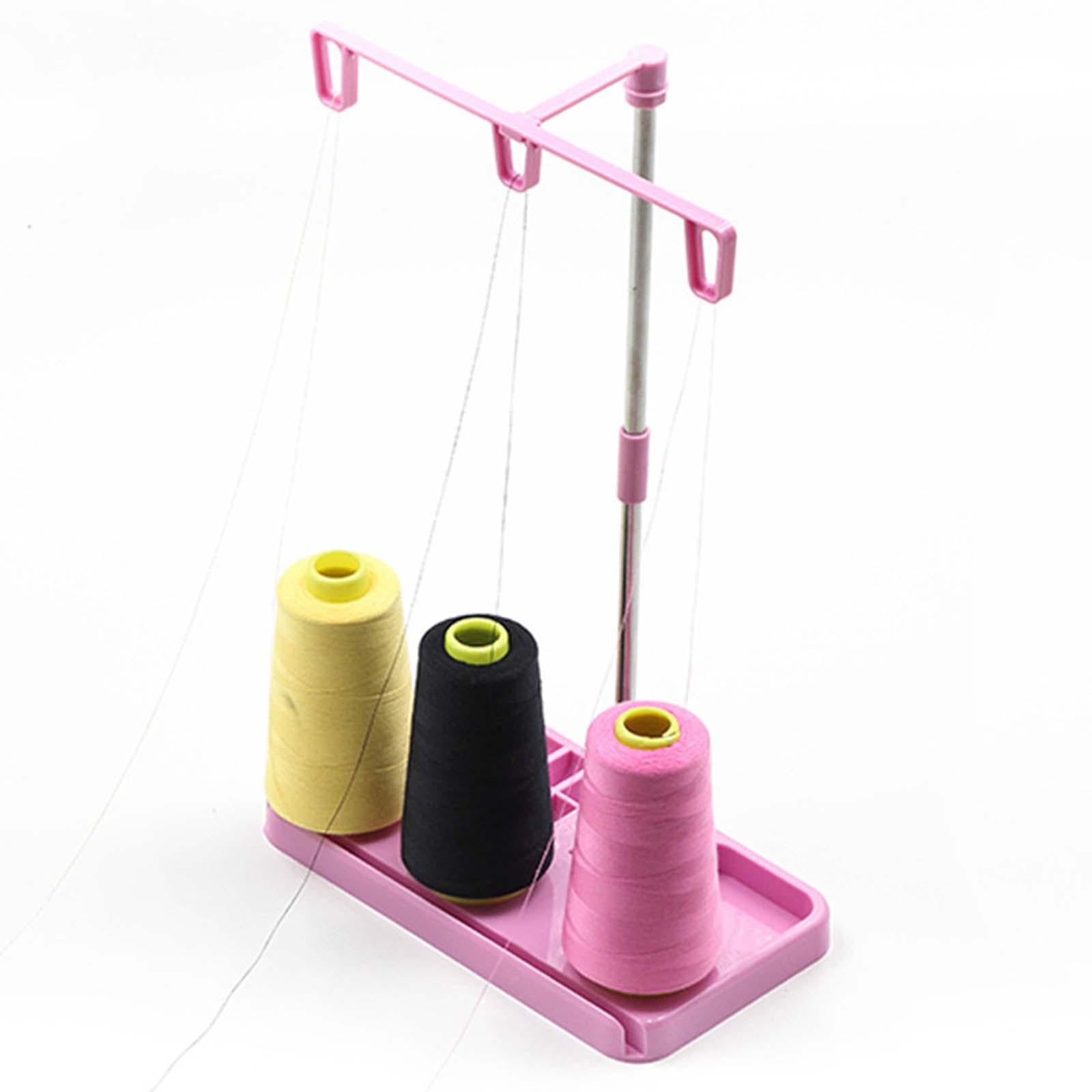 YEQIN Thread Spool Holder Stand- 3 Spools Holder for Domestic (Home-Base)  Embroidery and Sewing Machines - Four Colors for Choices (Pink)