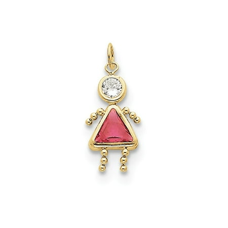 10K Yellow Gold October Girl Birth Month Charm
