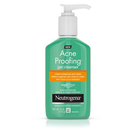Essential Oils Gel Cleanser - Neutrogena Acne Proofing Salicylic Acid Facial Gel Cleanser, 6 oz