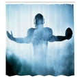 thumbnail image 3 of Ambesonne Blue Shower Curtain, American Football Hero, 69"Wx84"L, Blue, 3 of 5