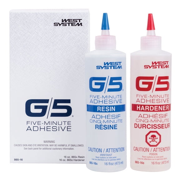 Kit de adhesivos West System G/5, pegamento transparente de alta resistencia, paquete de 2