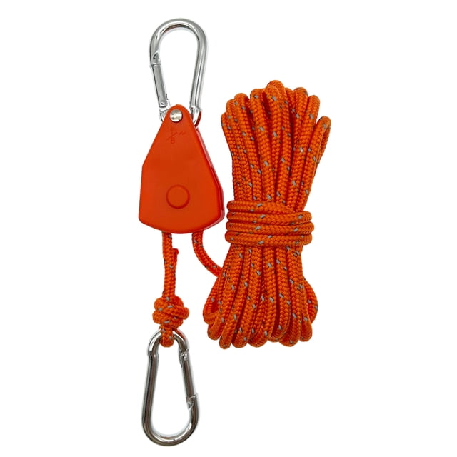 5 m Cuerdas tensoras para exteriores ajustables reflectantes de 4 mm para acampar y hacer senderismo (naranja)