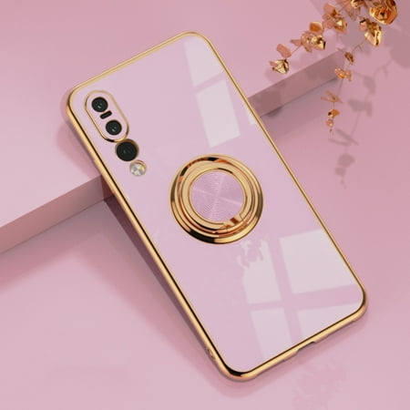 For Huawei P20 Pro 6D Electroplating Full Coverage Silicone Protective Case with Magnetic Ring