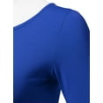 thumbnail image 4 of SSOULM Women's 1/2 Sleeve Silky Stretchy Crewneck Slim Fit T-Shirt Top with Plus Size, 4 of 5