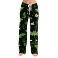 thumbnail image 3 of Fabrcox Halloween Women's Pajama Pants Pumpkin Ghost Witch Women Sleep Pants Fall Winter Festival Comfy Women Lounge Pants Green L, 3 of 6