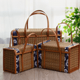 thumbnail image 4 of Fruit Basket Bamboo Woven Portable Simple Handheld Picnic Food Container Foldable Snacks Containers Kids 36x18x25cm,B, 4 of 8