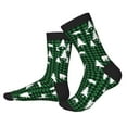 thumbnail image 2 of Xecao Christmas tree green plaid Print Crew Socks for Men and Women, Men's Soft Moisture-wicking Sock, 2 of 7
