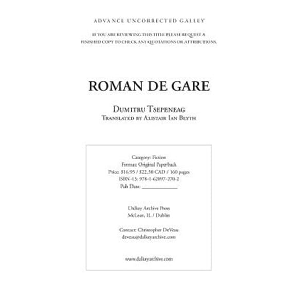 Pre-Owned Roman de Gare (Romanian Literature) Paperback
