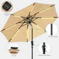 thumbnail image 6 of Patbrela 9FT Patio Umbrella Solar Lighted Outdoor Umbrella with LED Strips, Convenient Crank Lift System, for Beach, Gargen, Yard, Home, Pool, Beige, 6 of 10