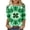 Green-D, variant on Womens St Patricks Day Shamrock Print T-Shirt 3/4 Sleeve Round Neck Loose Fit Casual Top Soft Comfortable Festival Pub Parade Wear Green