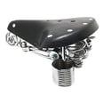 thumbnail image 2 of UNISTRENGH Black Vintage Bike Saddle Leather Seat for Bicycle Cushion with 4 Springs, 2 of 13