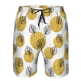 thumbnail image 3 of Cauagu Gold Dots and Leaves Print Men's Swim Trunks,Hawaiian Bathing Suit Swimsuits Beach Shorts with Pockets for Men Quick Dry Swimming Board Shorts-3X-Large, 3 of 6