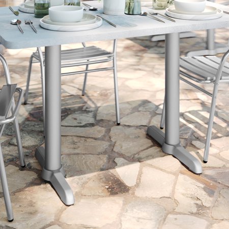 Flash Furniture 5 x 22 Restaurant Indoor/Outdoor Table T-Base with 3 Dia. Table Height Column Silver