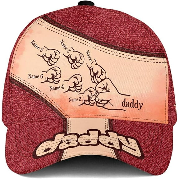 Lotusprinthandmade Personalize Kid Name Best Father Kids Classic Baseball Cap One Size Multicolor