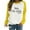 Yellow-1, variant on Moocorvic Long Sleeve Shirts for Women Fashion Woman Long Sleeve Round Neck Loose Sweatshirt Solid Blouse Tops