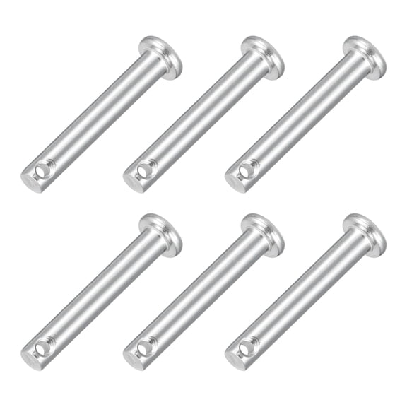 6Pcs 5/32" x 1" Single Hole Clevis Pins, 304 Stainless Steel Flat Head Pins