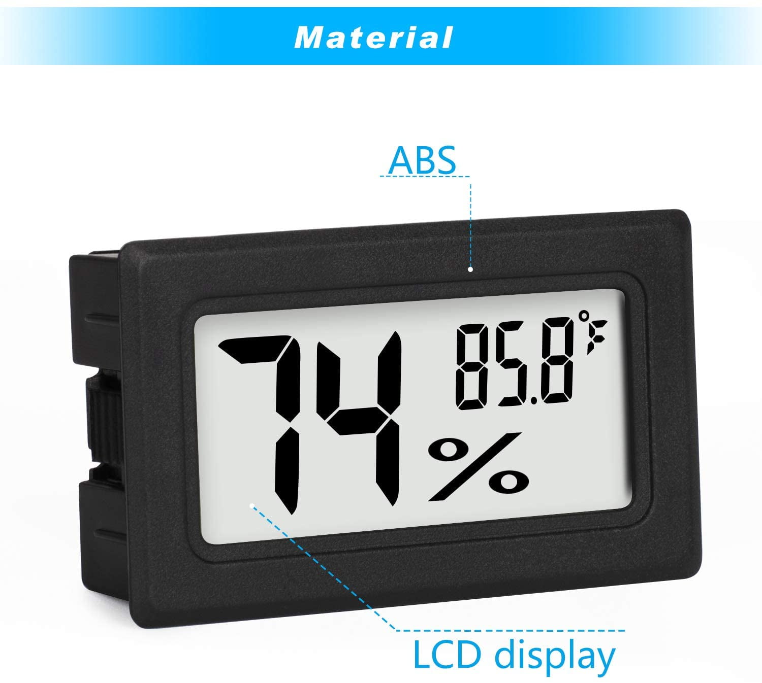 Crazyview 2 Pack Mini Digital Hygrometer Indoor Outdoor Thermometer Hygrometer LCD Temperature Humidity Meter Gauge for Cigar Humidor, Guitar, Garden