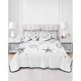 thumbnail image 2 of Quilts Twin Size Bedding Set, Grey Coastal Lightweight Quilted Comforter, Summer Eucalyptus Leaves Beach Ocean Starfish Nautical Soft Bedspread Coverlet with Pillow Covers for All Season, 68" x 86", 2 of 7