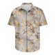 thumbnail image 2 of Camisas de Manga Corta de los Hombres Casual Hoja Impresión Solapa Superior, Mezcla de Poliéster/Spandex de la Moda para la Fiesta Y la Playa, 2 of 5