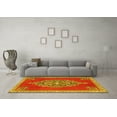 thumbnail image 3 of Ahgly Company Indoor Square Medallion Yellow Traditional Area Rugs, 8' Square, 3 of 4